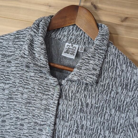 Parsley & Sage Top Womens Medium Gray Button Front Tunic - Picture 2 of 10